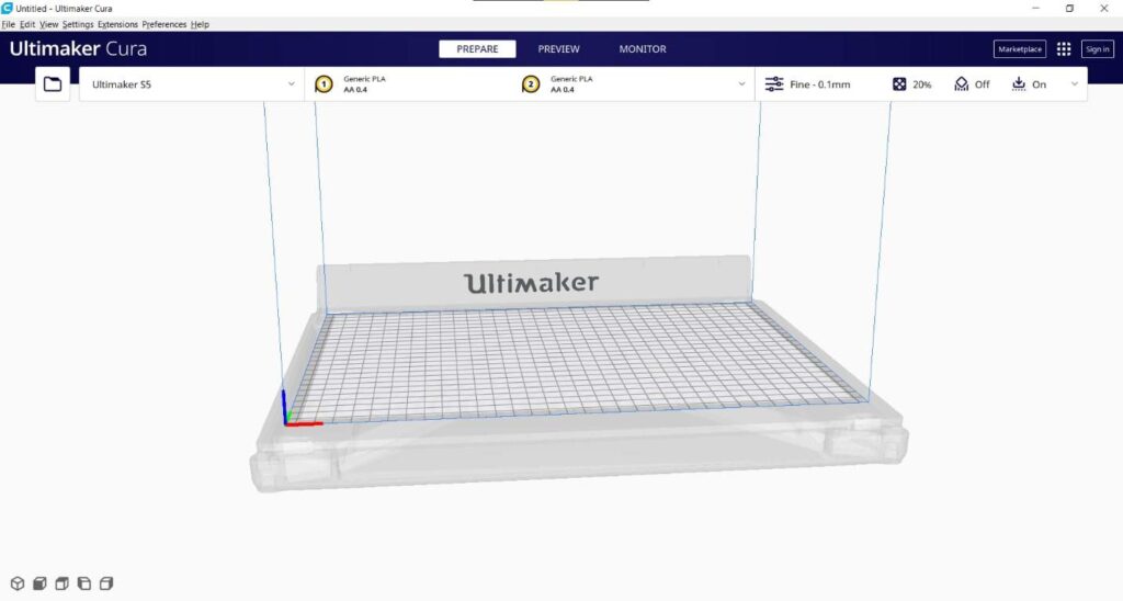 Create 3D object on Ultimaker Cura