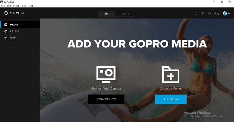 GoPro Quik MEDIA option.