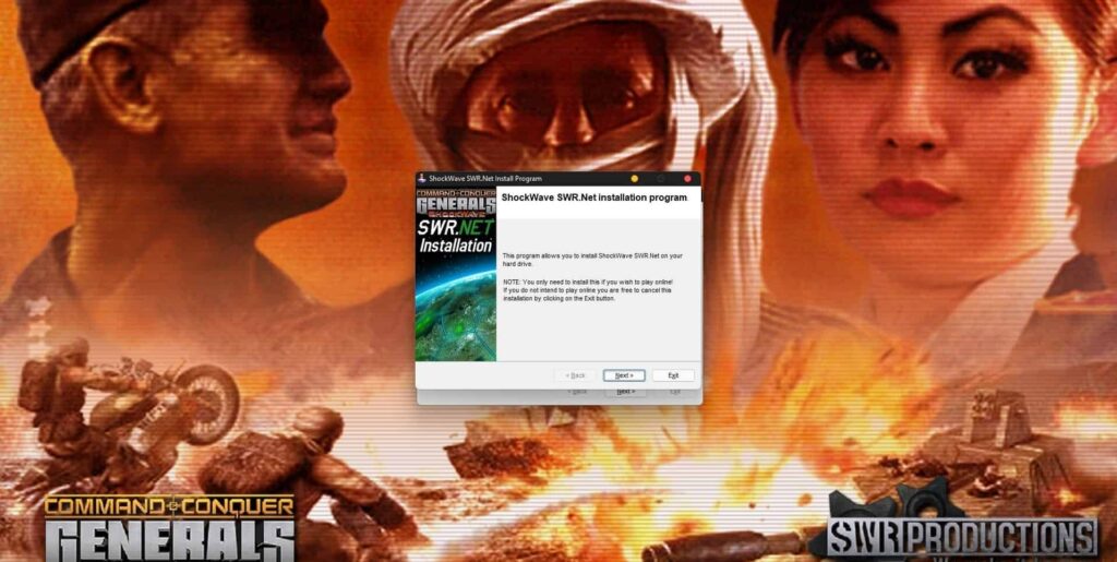 ShockWave SWR.Net installation Window Step 1