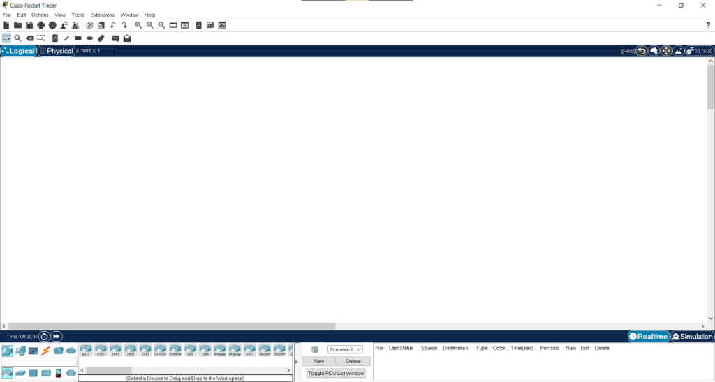 Cisco Packet Tracer Opening