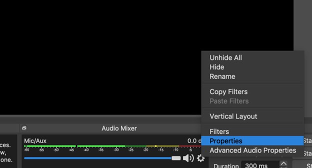 OBS Studio audio mixer