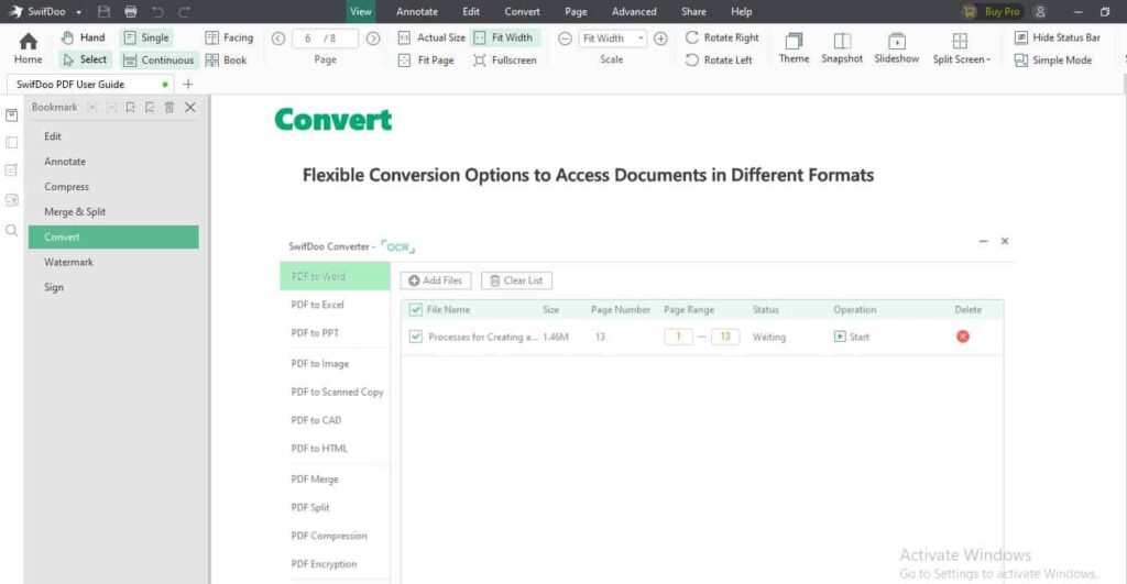 SwifDoo PDF convert your File