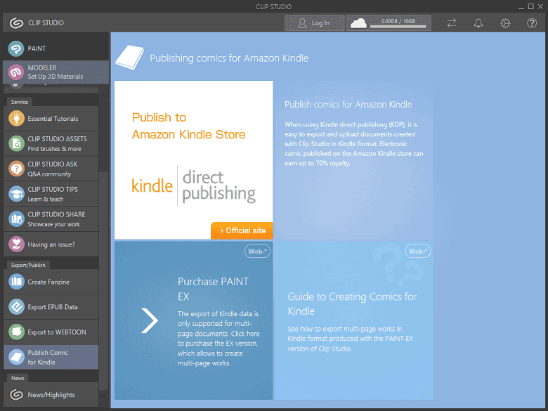 Clip Studio Publish your comic