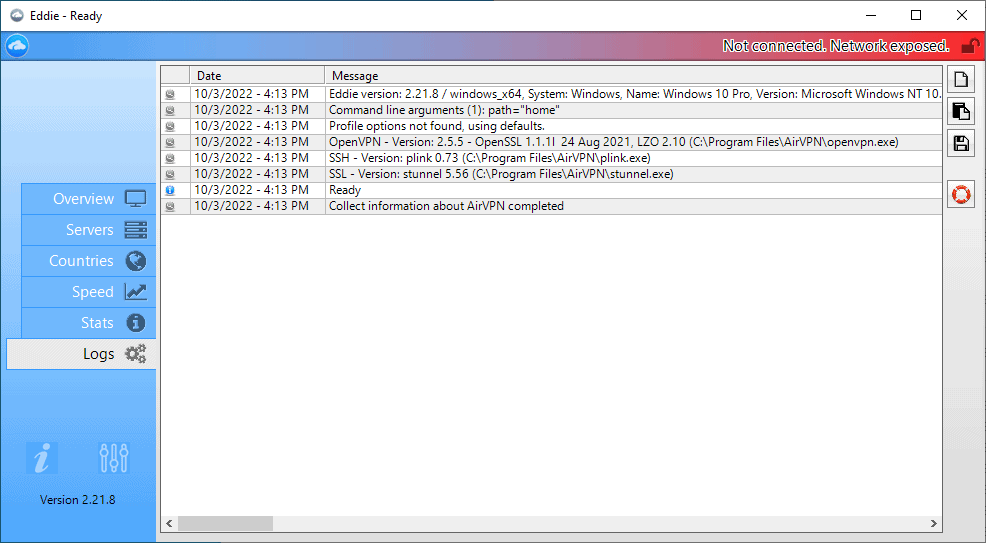 Eddie VPN Logs