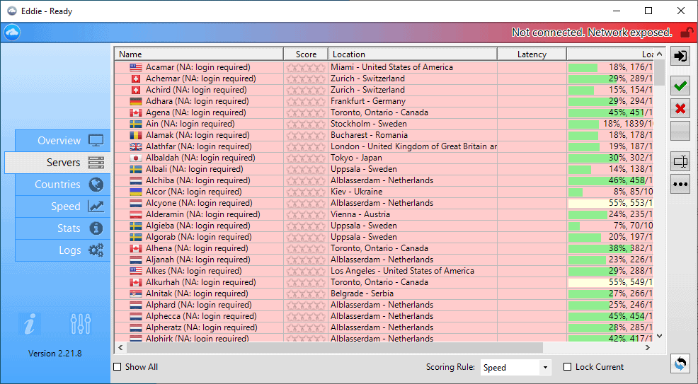 Eddie VPN Servers