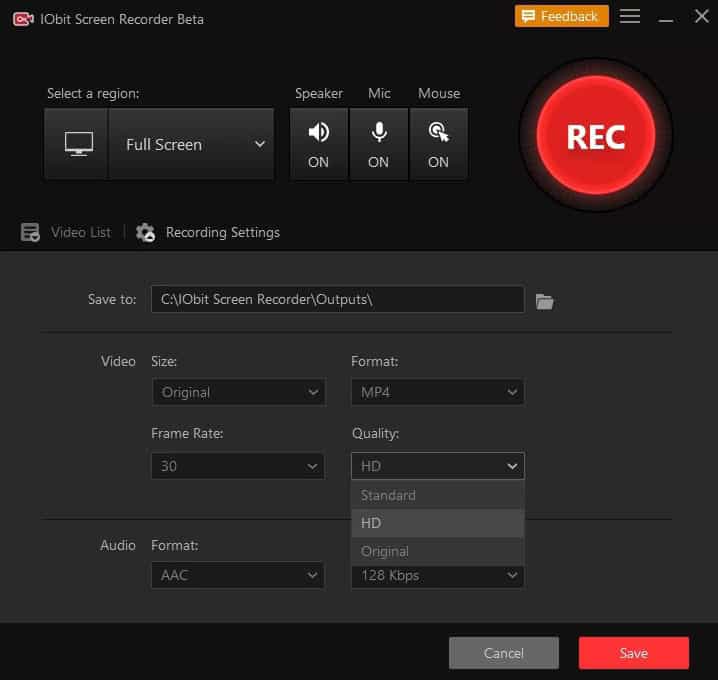 Record your PC screen using iOBit Screen Recorder