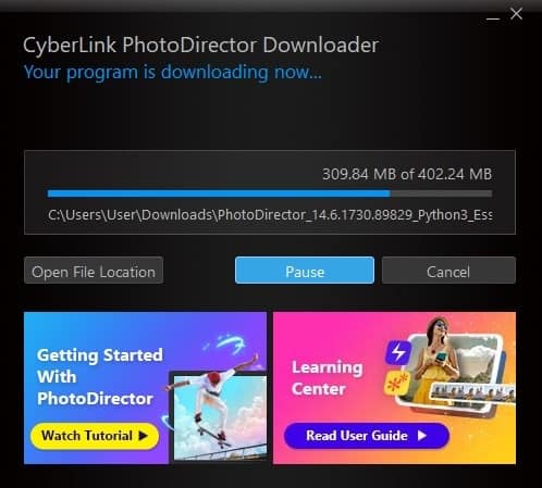 Downloading CyberLink PhotoDirector