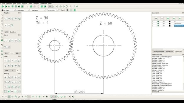 LibreCAD interface