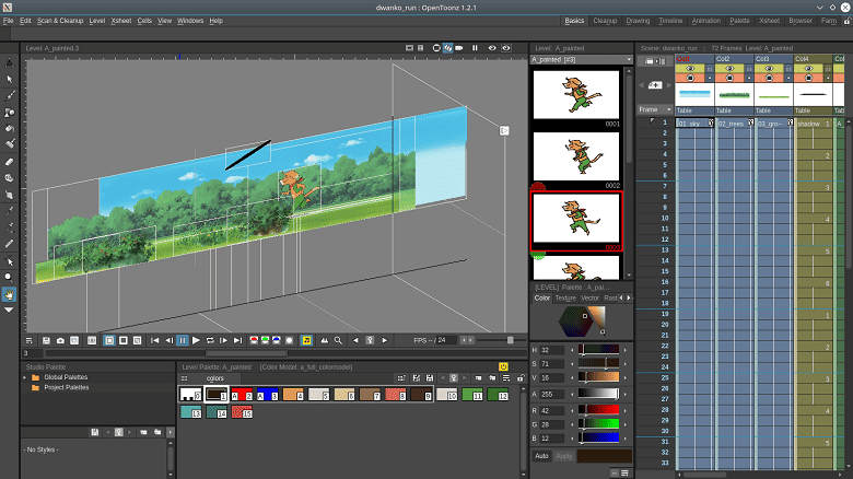 Opentoonz interface