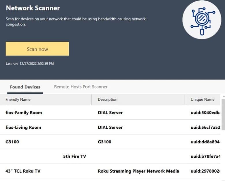 Network Scanner of Norton Utilities Ultimate