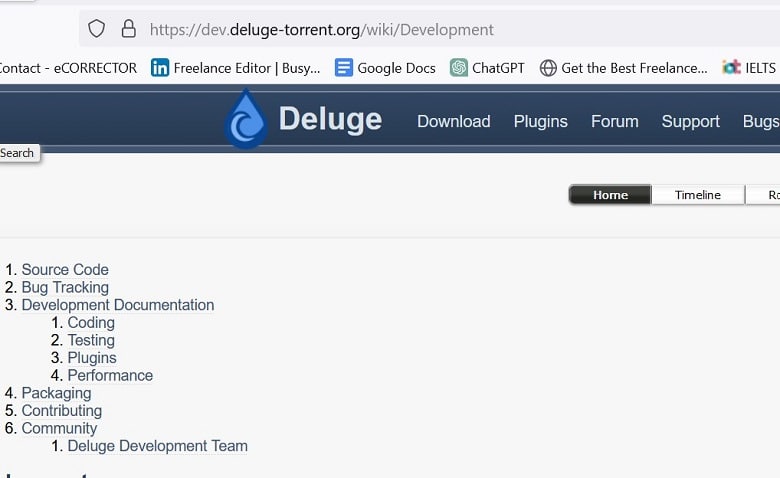 Web Development of Deluge