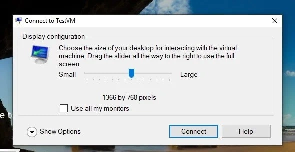 Connect to TestVM