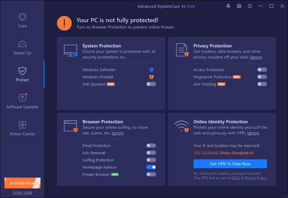 IObit Advanced SystemCare PRO Protect your PC