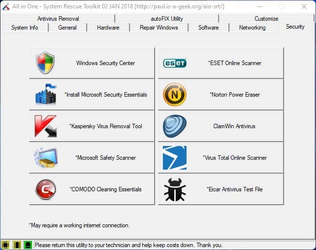 All in One – System Rescue Toolkit Security Tools
