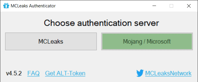 MCLeaks Authenticator Server selection