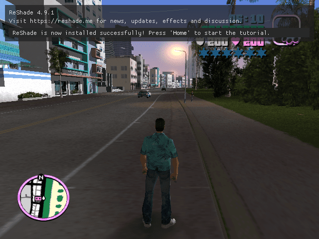 Playing GTA Vice City with ReShade enabled