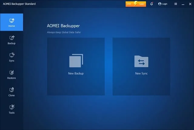 AOMEI Backupper Standard Interface