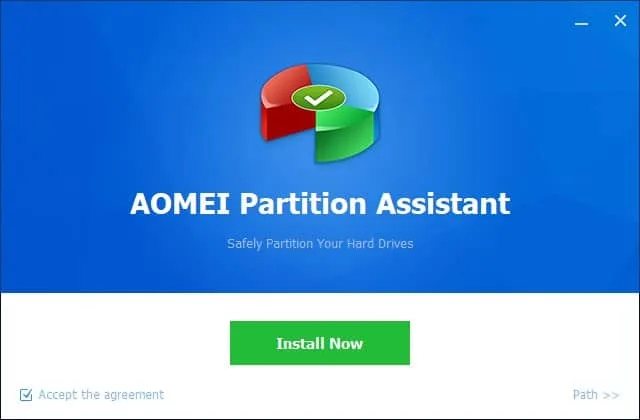 AOMEI Partition Assistant Install on your Windows PC