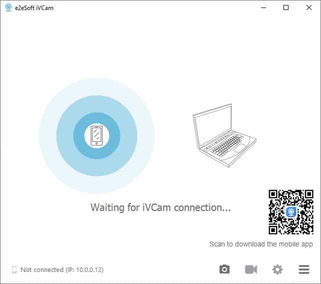 Connect your smartphone with iVCam to use webcam