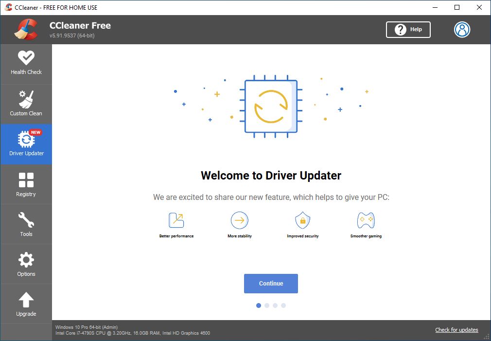 Update your Drivers using CCleaner