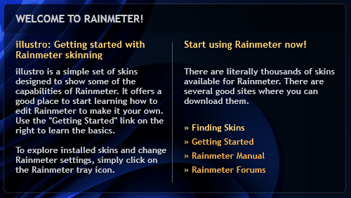 Welcome to Rainmeter