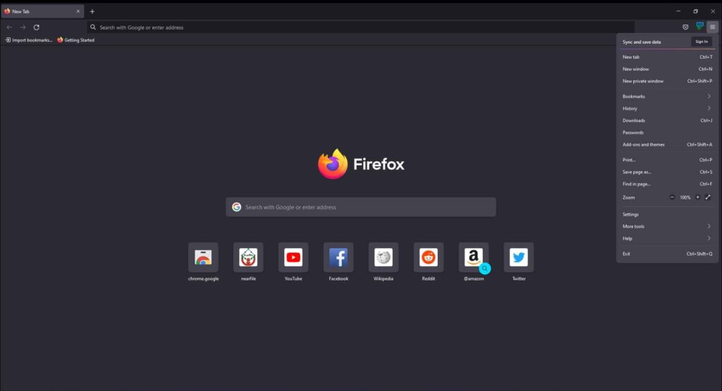 Firefox Menubar