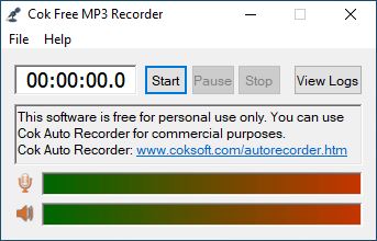 Cok Free MP3 Recorder Interface