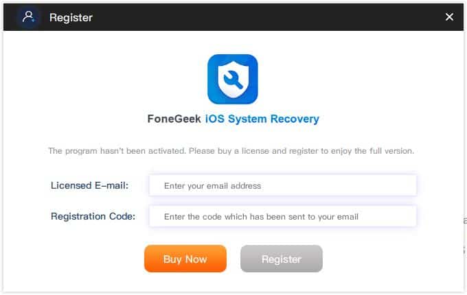 FoneGeek iOS System Recovery Screenshot (6)