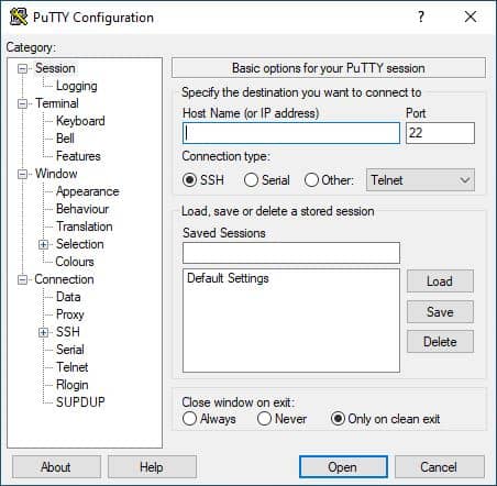 PuTTY Interface