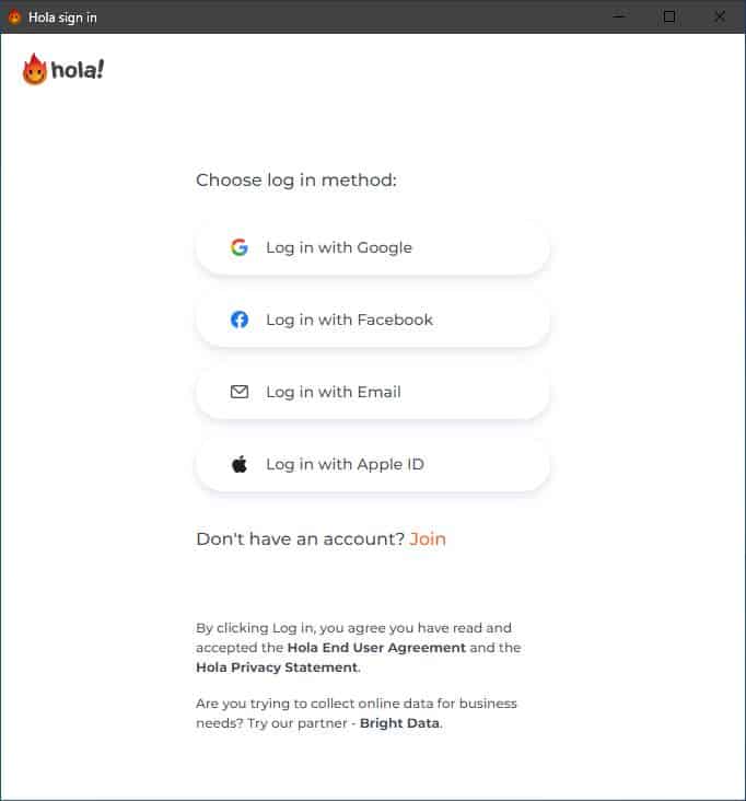 Sign In to Hola Unlimited Free VPN