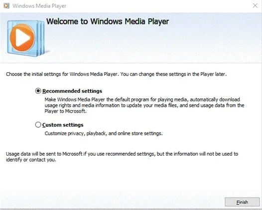 Windows Media Player Set your own settings