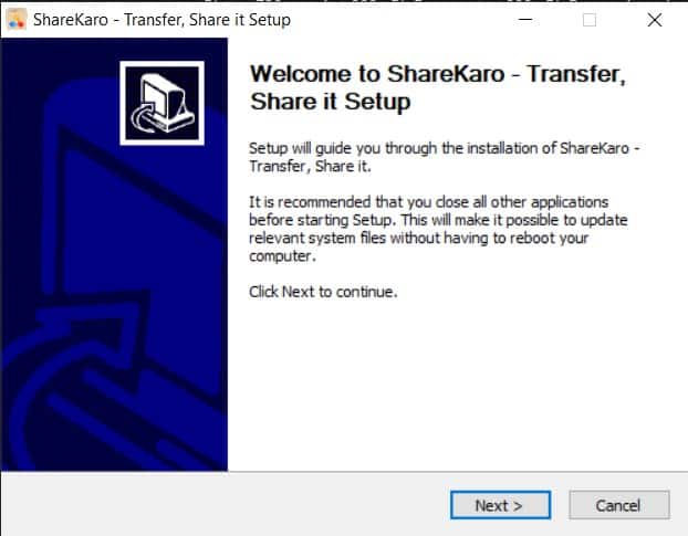 Install ShareKaro Step 1
