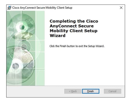 Install the latest version of Cisco AnyConnect Secure Mobility Client on your Windows PC