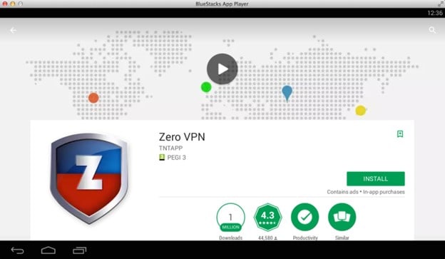 Run Zero VPN on PC with the power of Android Emulator