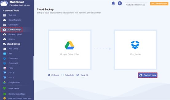 One-Key Backup and Sync Google Drive to Dropbox - MultCloud Download for your PC
