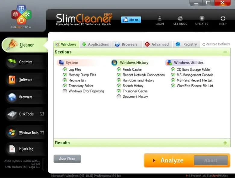 SlimCleaner UI