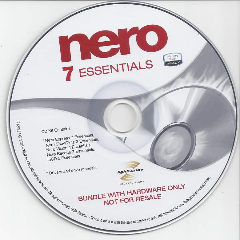 Nero 7 Essentials disc