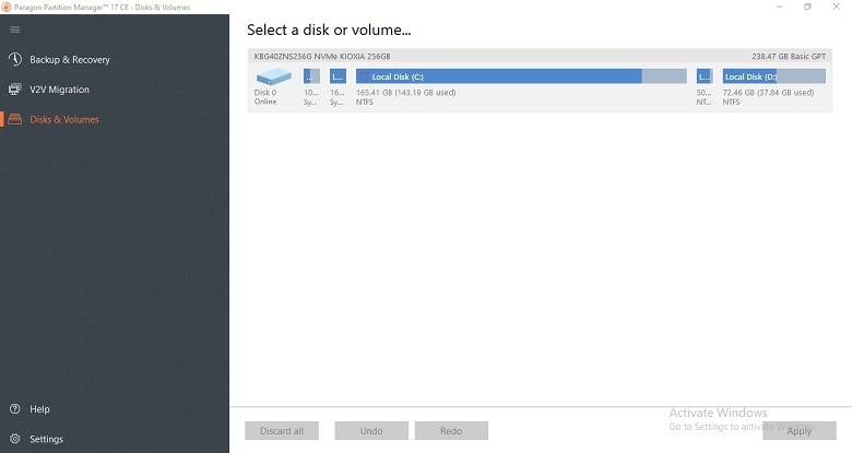 Paragon Partition Manager’s Disks & Volume Tools