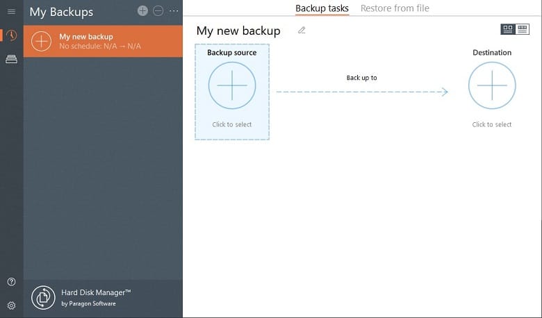 Paragon Partition Manager’s backup option.